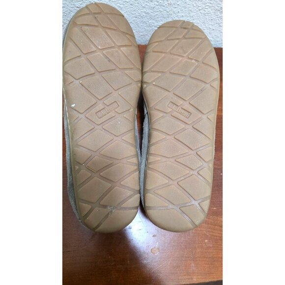 L.L. Bean Men's Suede Moccasin Slippers Faux Shearling Lining Size 13 Gray - Picture 5 of 8